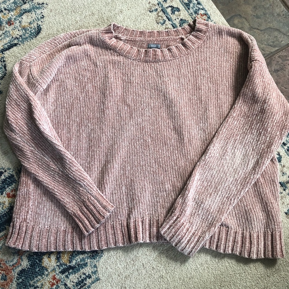Light pink Aerie velvet knit sweater